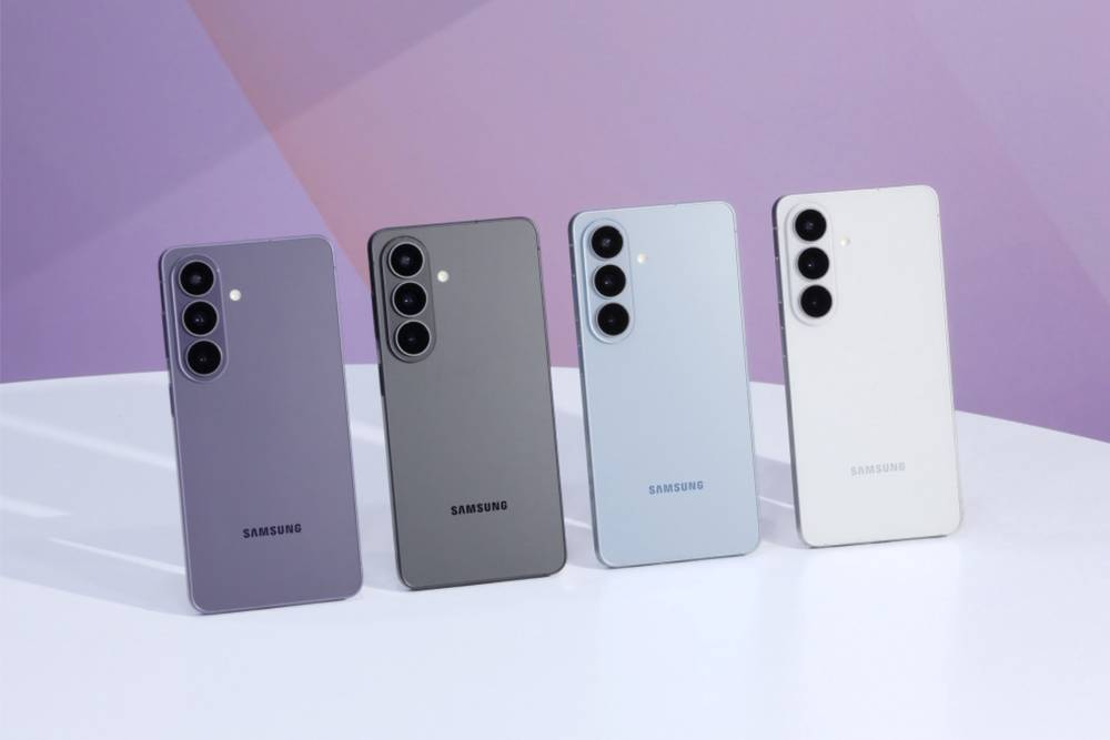 Samsung S26, fyra olika färger uppradade.