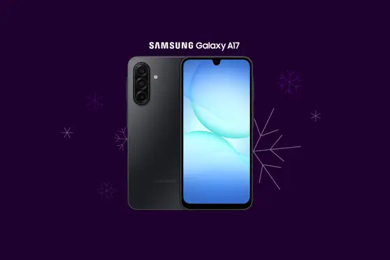 Galaxy A17 med snöflingor