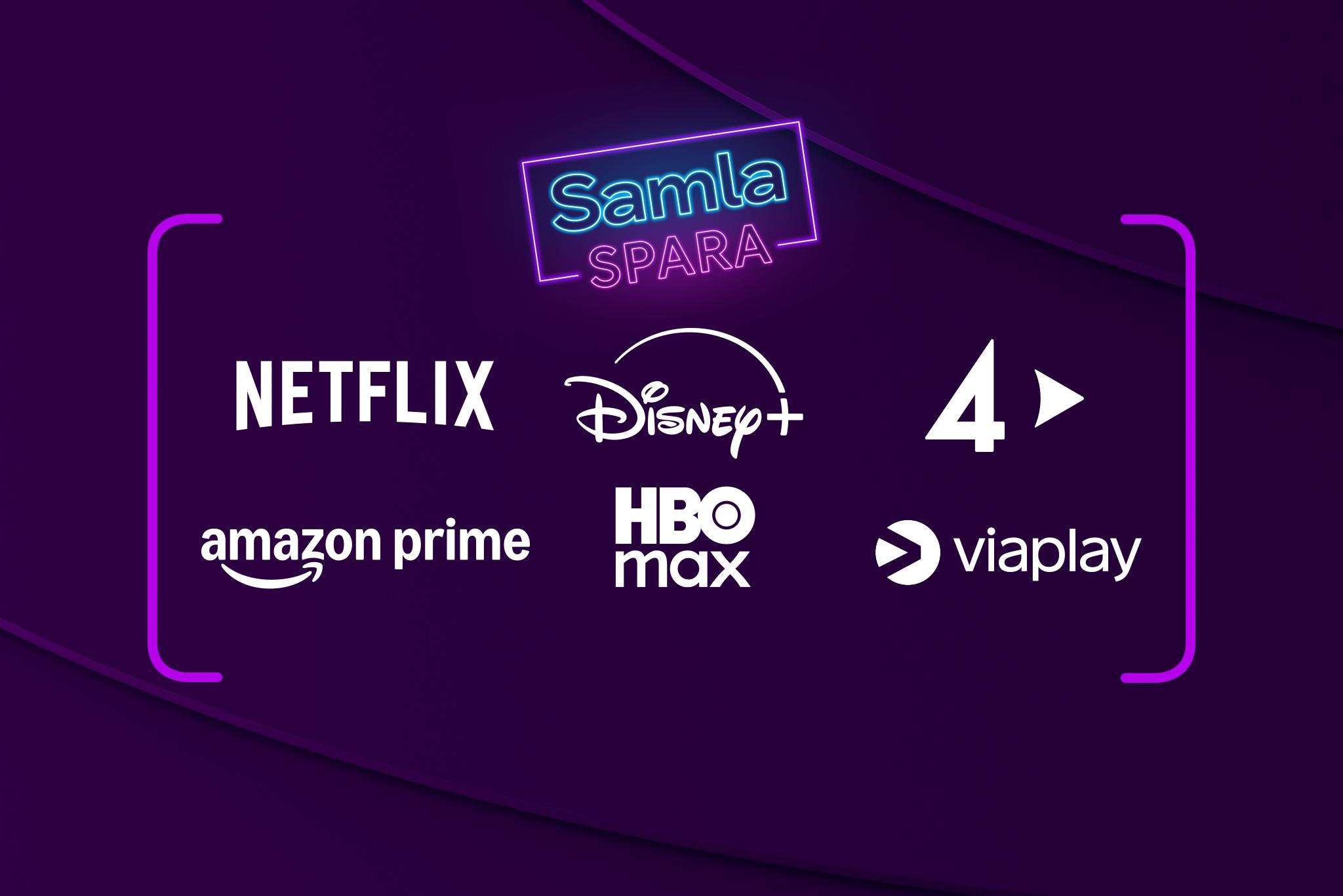 Samla all streaming på ett ställe med vårt tv-och streamingpaket Streaming Mest och streama allt från Netflix, Disney+, Amazon Prime, Max,  TV4 Play och Viaplay.