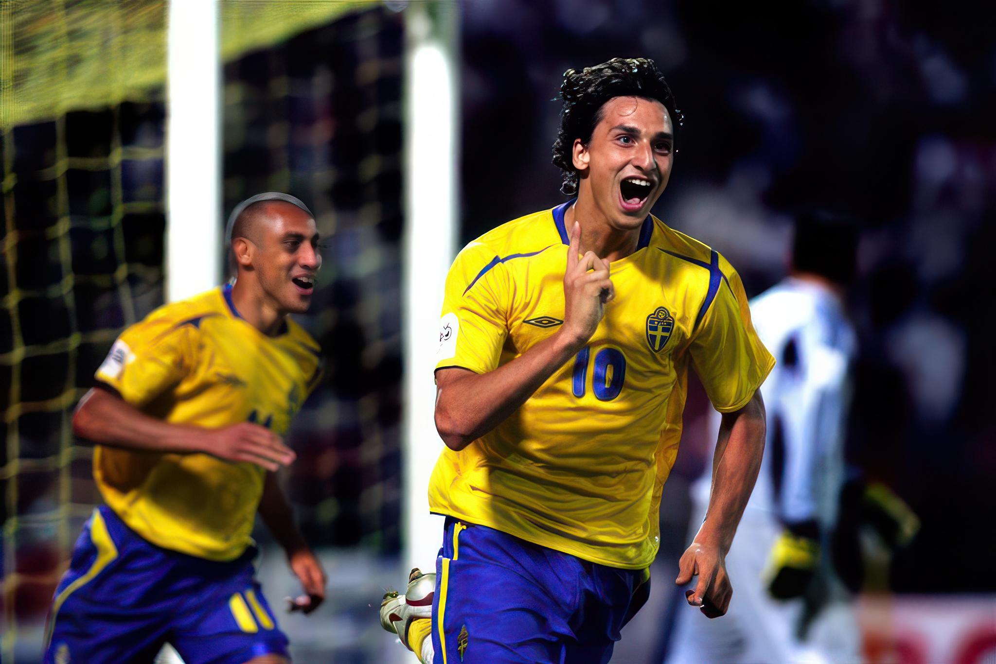 Zlatan Ibrahimovic som precis gjort mål mot Ungern.