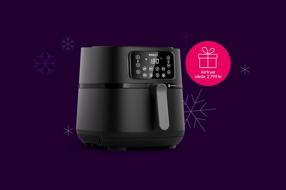 Få en Philips Airfryer i julklapp på köpet när du julhandlar hos oss under julen 2025. 