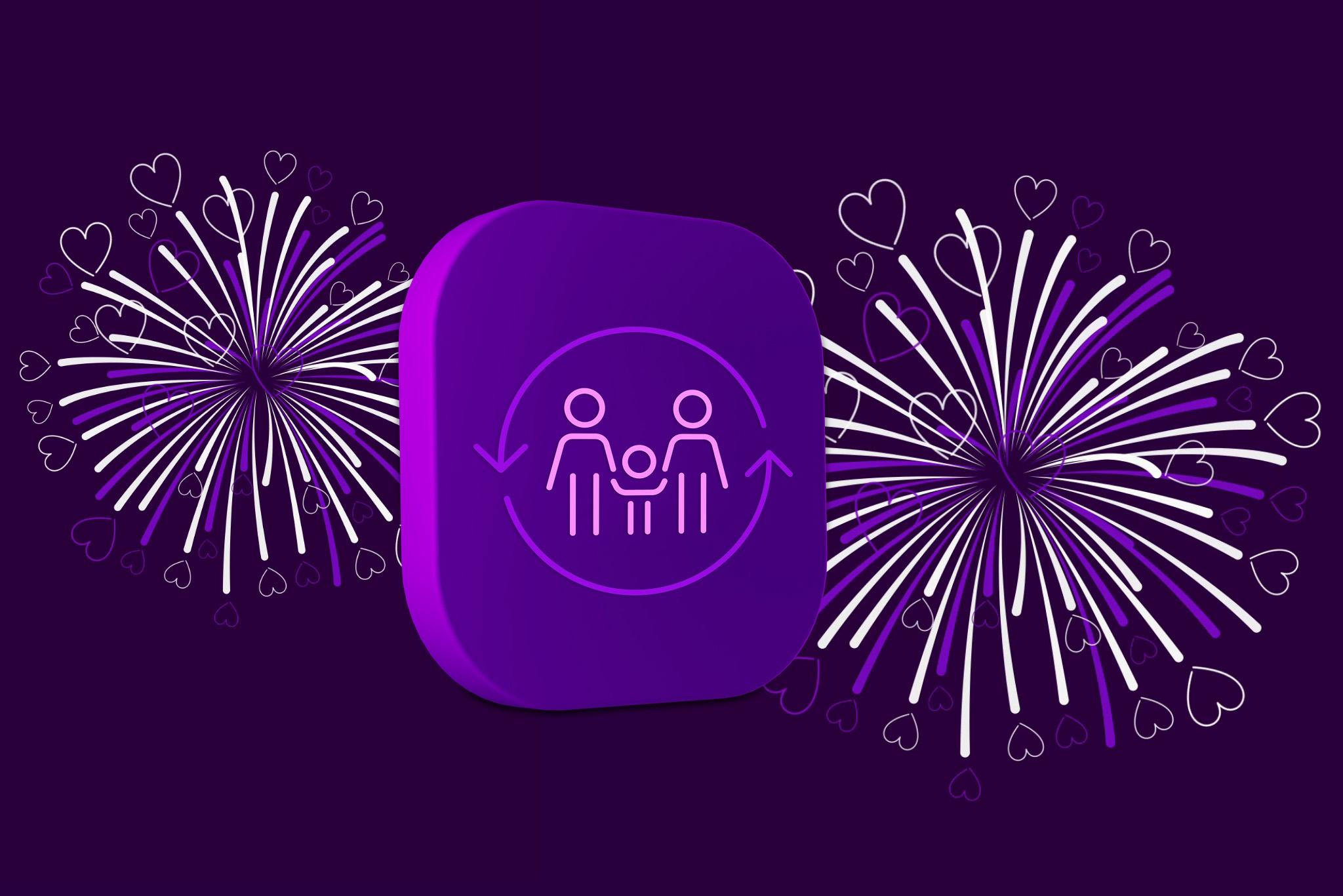 Extra användare symbol med fyrverkerier