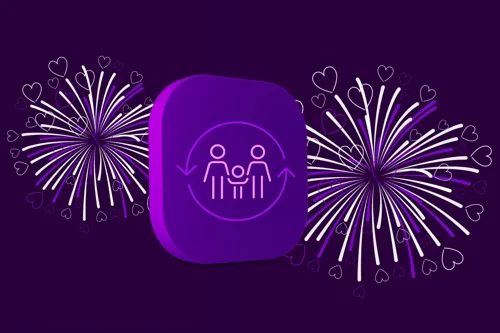 Extra användare symbol med fyrverkerier