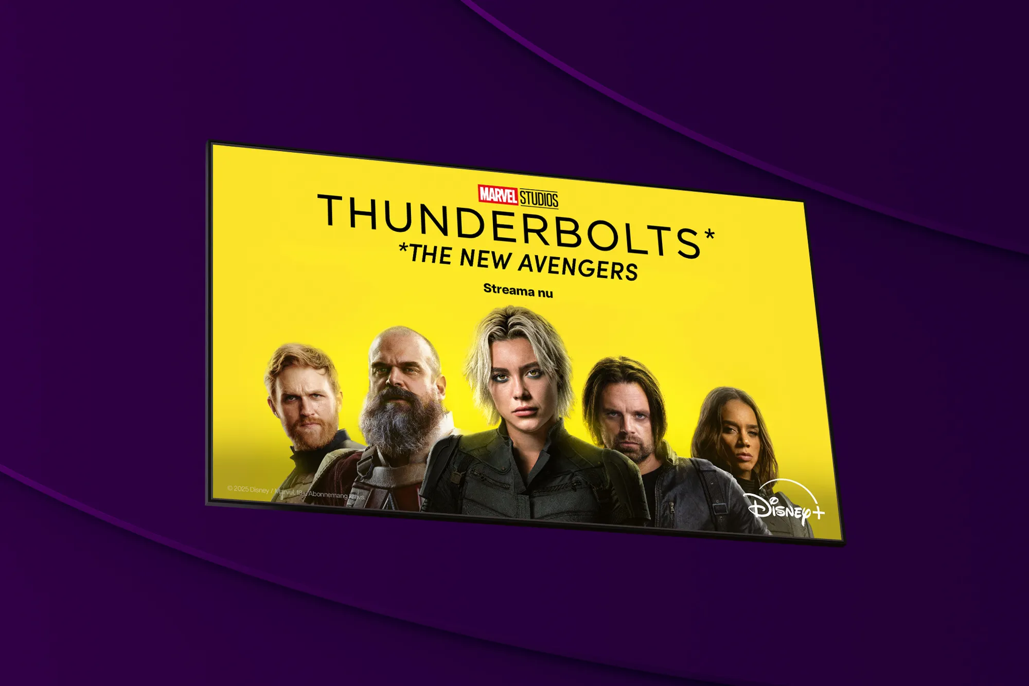 Streama Thunderbolts, Marvel Universumets mest missanpassade superhjältar på Disney+ med Telia nu!