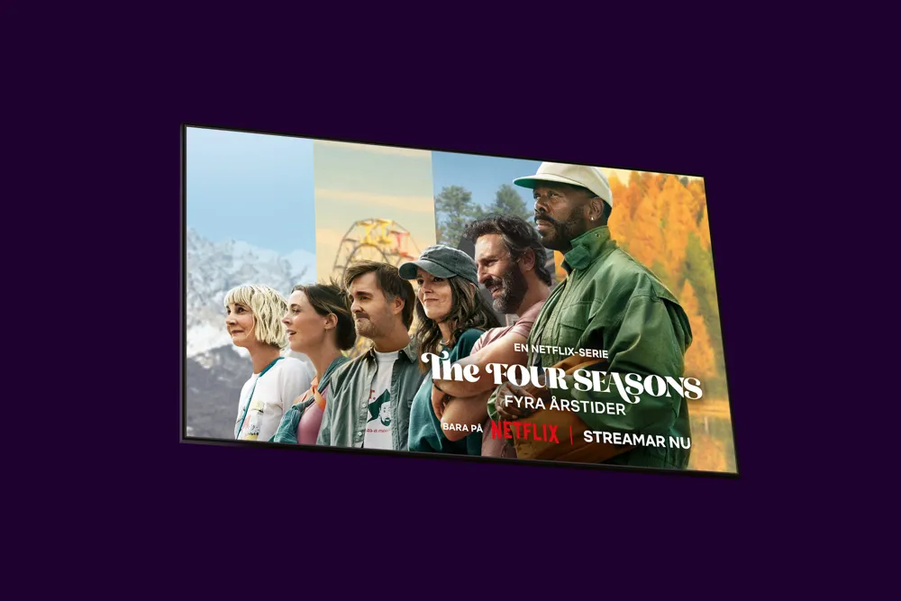 Innehåll från den andra och senaste säsongen av komediserien The Four Seasons som streamas på Netflix från den 28 maj 2026.
