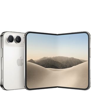 iPhone Duo, den vikbara modellen ur iPhone 18-serien, hopfälld och utfälld.