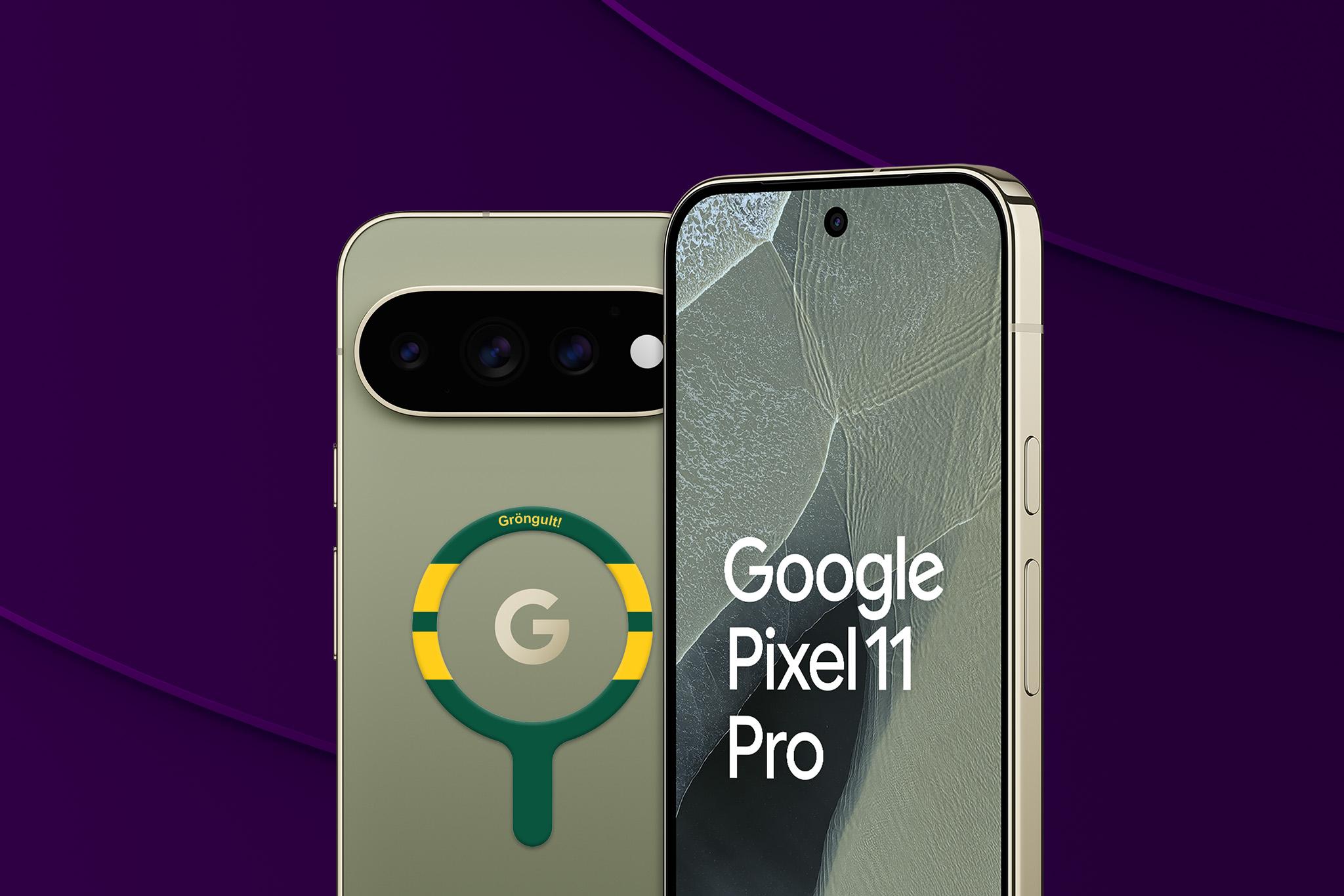 Google Pixel 11 Pro + SHL magsafe ring gröngult